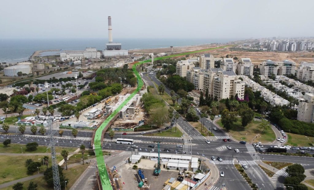 תוואי הקו הירוק של הרכבת הקלה מרוקח צפונה