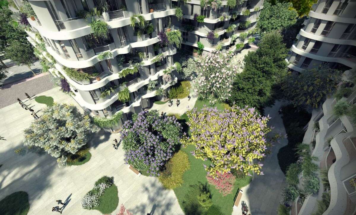 הדמיית מגרש 102 במתחם אשכול בשדה דב