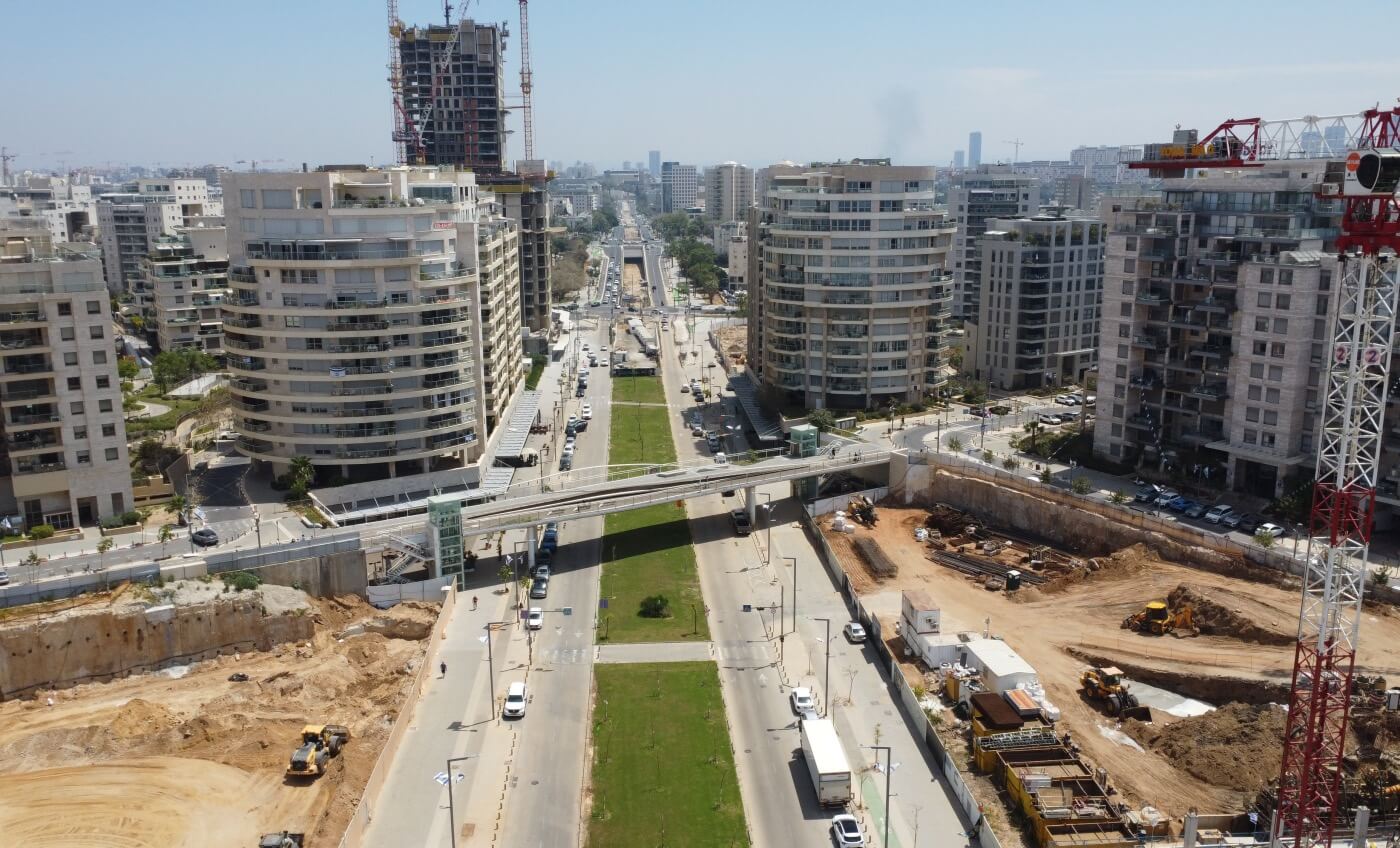 רחוב איינשטיין - מבט לכיוון מזרח, אפריל 2026