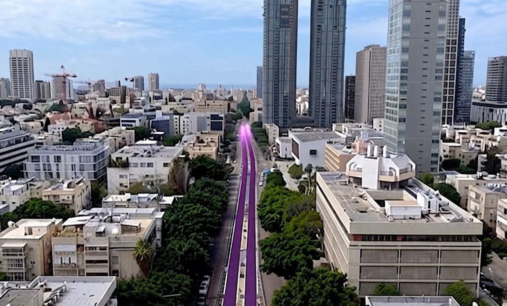 הדמיה של הרכבת הקלה ברחוב ארלוזורוב תל אביב